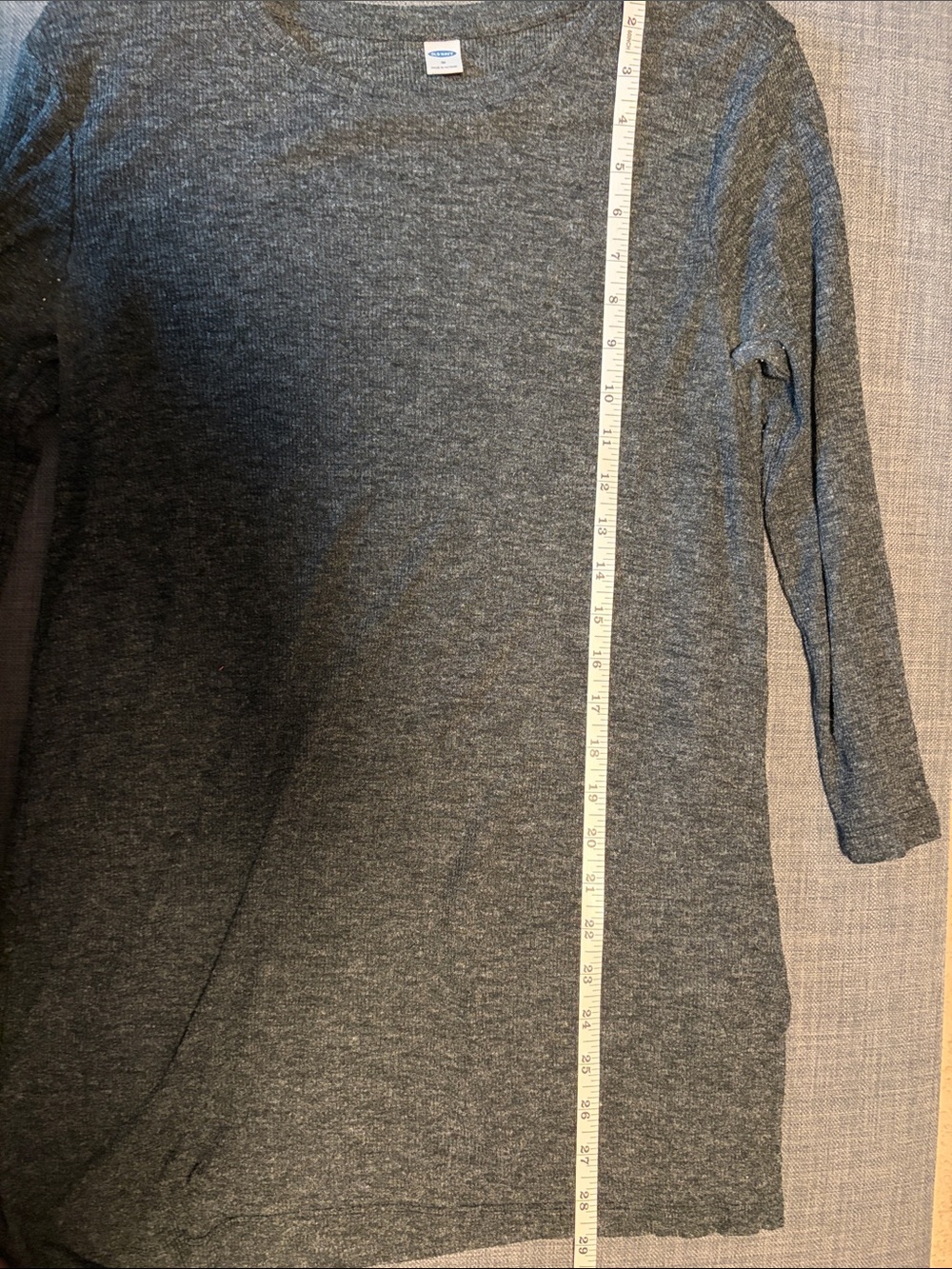 Old Navy Charcoal Gray Crew Neck Knit Tunic Sweater - Picture 4 of 6